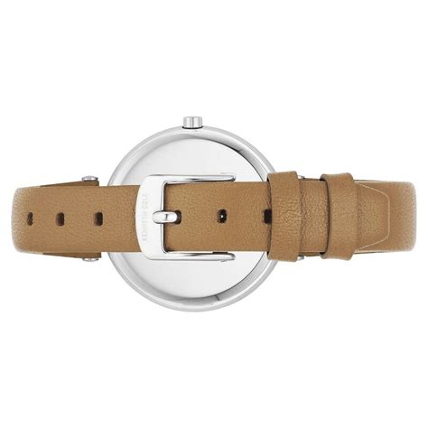 Buy Online Kenneth Cole Quartz Analog Silver Dial Leather Strap Watch ...