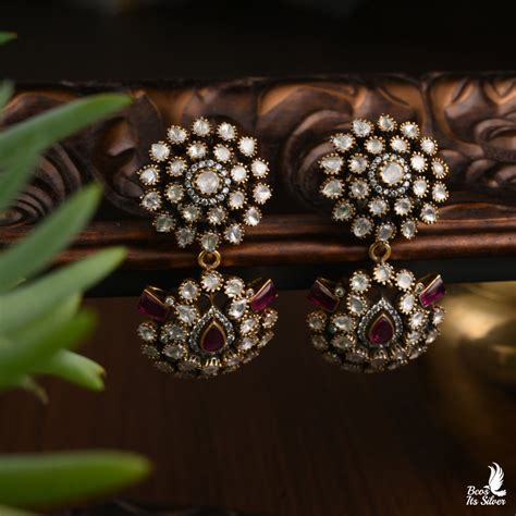 925 Silver Victorian Chandbali - 4571