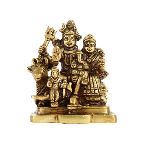 Buy Exquisite Brass Superfine Shiva Parivar Idol | Small Size for Home ...