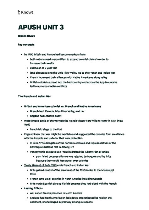 Apush UNIT 3 - class notes - APUSH UNIT 3 Giselle Olvera key concepts ...