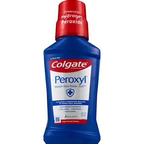 Colgate Peroxyl Mouth Sore Rinse, Alcohol-Free, Mild Mint, 8 OZ