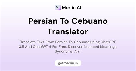Persian to Cebuano Translator