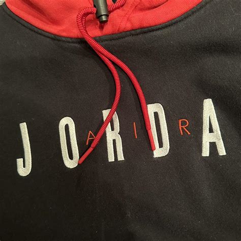 Air Jordan Black Red Hoodie XXL Pristine condition... - Depop