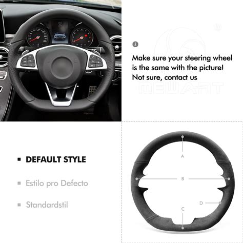 Buy MEWANT Hand Sew 9002 Alcantara Steering Wheel Cover for Mercedes ...