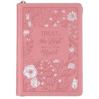 Christian Art Gifts Pink Vegan Leather Zipped Journal, Inspirational ...