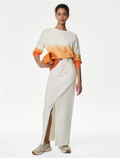 Buy Pure Cotton Ombre Slub Sweatshirt at Marks & Spencer