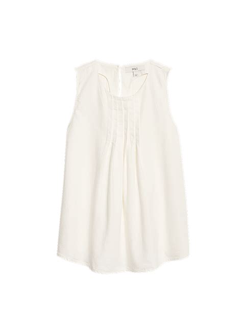 Buy Pure Cotton Pintuck Cami Top at Marks & Spencer
