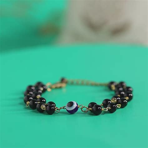 Black Tourmaline Evil Eye Bracelet – ratnakripa