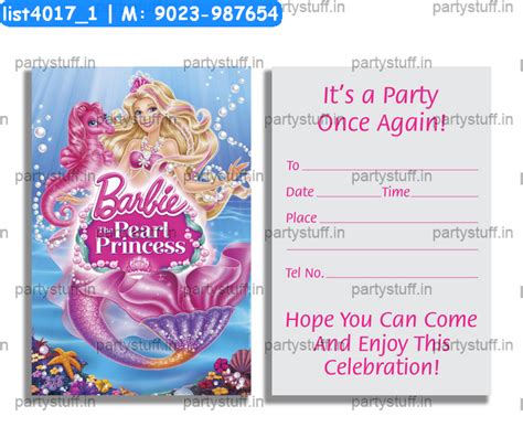Barbie Invitation Card 4 in Barbie theme - Designs - PartyStuff