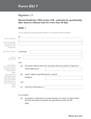 Fillable Online FORM GU7. FORM GU7 Fax Email Print - pdfFiller