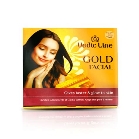 Vedicline Gold Facial Kit, Improves Skin Texture & Skin Elasticity with Sandalwood, Saffron ...