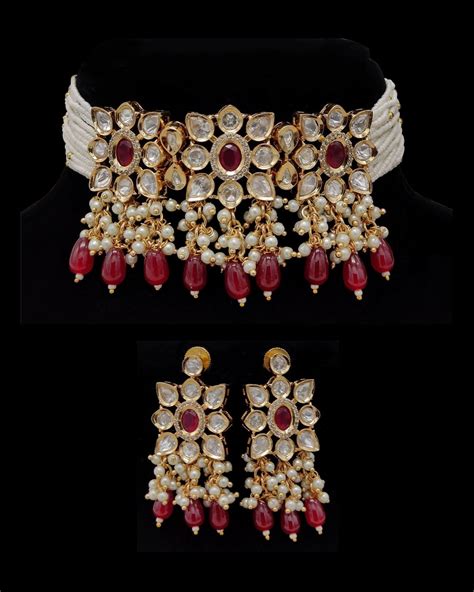 Pure Brass Kundan Choker Set – Forever Jewels India