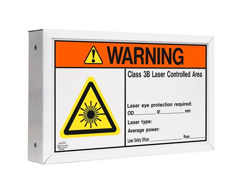 Class 3B WARNING Laser Controlled Area Sign - Illuminated, 2 Sides