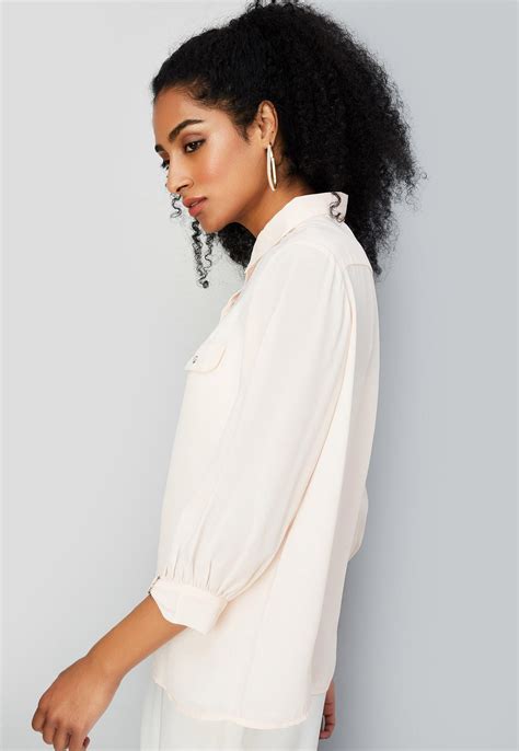 Buy Women Semi-Formal Shirt with Cuff Buckle Detailing Online at just ...