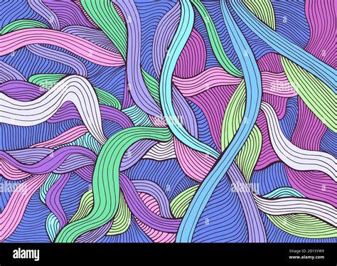 Abstract lines art pattern, colorful background. Decorative psychedelic ...