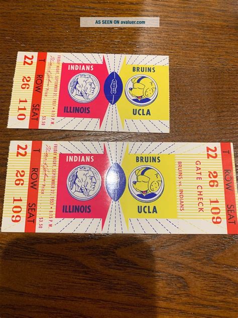 1957 Ucla Vs Illinois Football (2) Ticket Stubs | #5943057