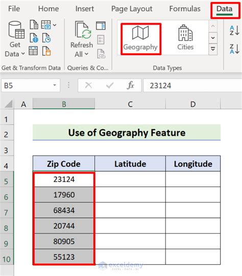 How to Convert ZIP Code to Latitude and Longitude in Excel