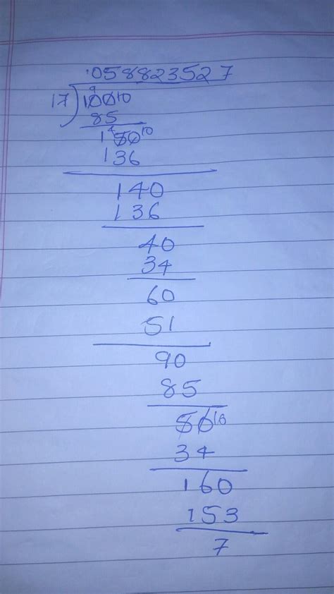 Divide 1/17 by steps - Brainly.in