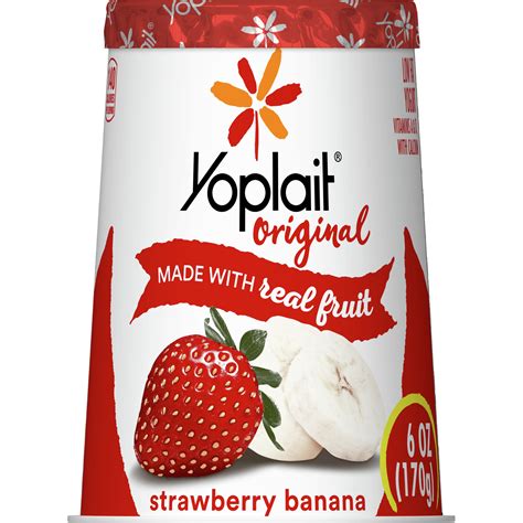 Yoplait Light Fat Free Strawberry Banana Yogurt Nutritional Information ...