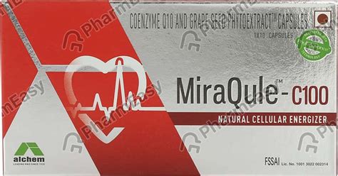 Miraqule C 100 MG Capsule (10): Uses, Side Effects, Price & Dosage ...