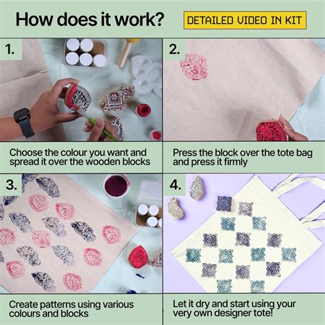 DIY Block Printing Kit (Tote Bag) | Best Indian Arts & Crafts Kit ...