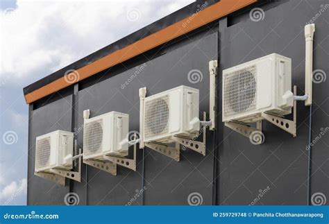 Air Conditioner Compressor Outside the Modern Building, Exterior Air ...
