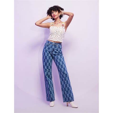 Buy MIXT by Nykaa Fashion Beige Square Neck Crochet Crop Top Online