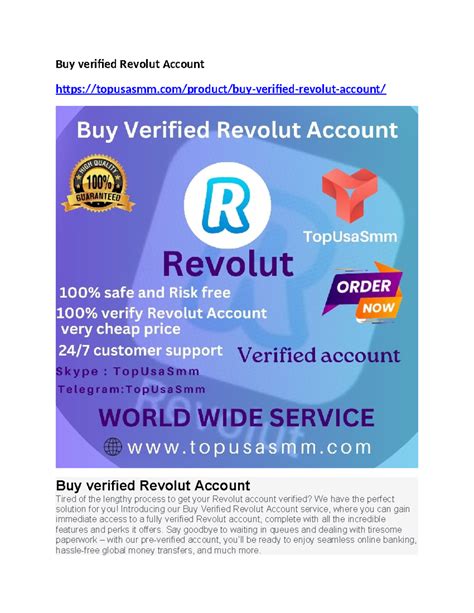 Buy verified Revolut Account - Say goodbye to waiting in queues and ...
