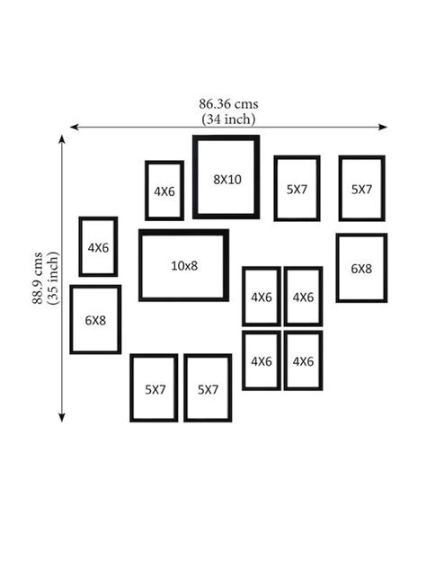 Set of 14 Black Solid Rectangular Synthetic Photo Frames With Family ...