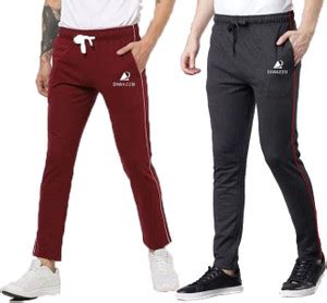 Diwazzo Solid Men Grey, Maroon Track Pants - Buy Diwazzo Solid Men Grey ...