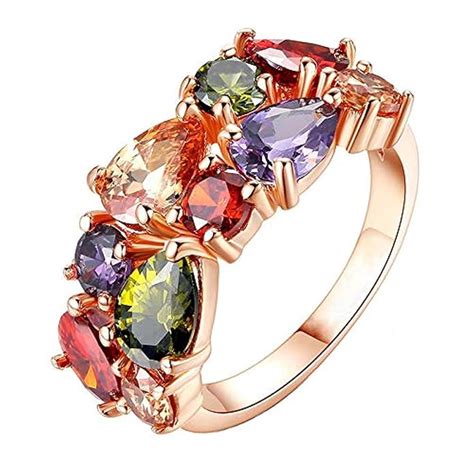 Yellow Chimes Crystal Rings For Women | Adjustable Ring Multicolor ...