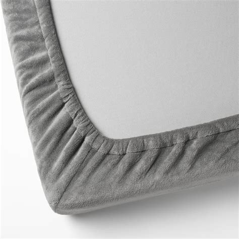 KRANSSALVIA fitted sheet, grey, 160x200 cm (63x79") - IKEA