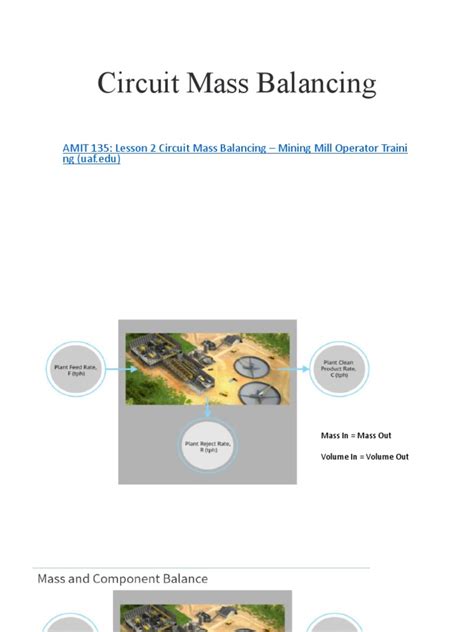 Image result for Mining Mass Balance Example