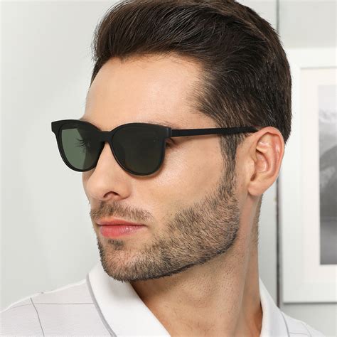 Buy Blue Block Phone Computer Glasses Matte Black Green Full Rim Round ...