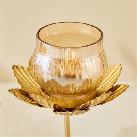 Buy Rylee Raya Glass and Metal Fluted Multi Votive Candle Holder from ...