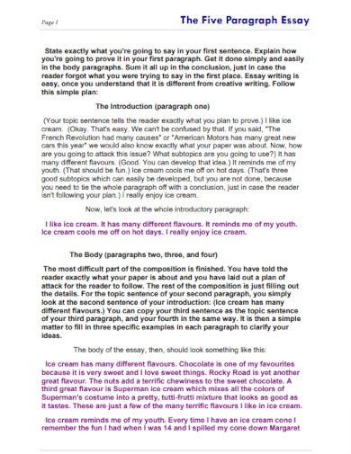 Image result for 5 Paragraph Essay Example