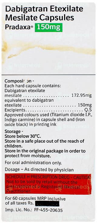 Pradaxa 150 MG | Order Pradaxa 150 MG Capsule Online at Truemeds