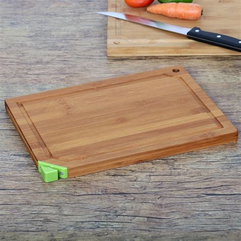 Buy Stanford Bamboo Cutting Board With Knife Sharpener-Medium from Home ...