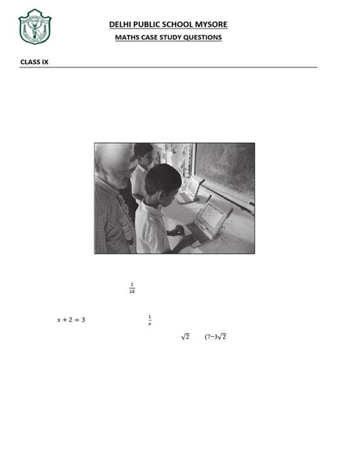 Image result for Class 9 Math Case Study Questions Sharma Tutorial