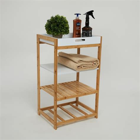 Buy Omnia Bamboo 4-Tier Bath Rack with Storage from Home Centre at just ...