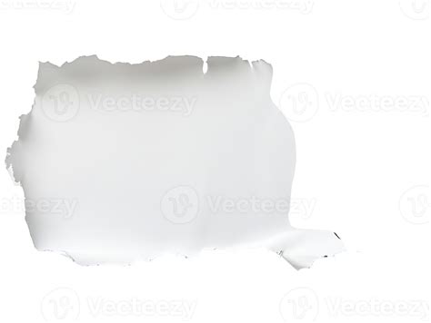 Torn blank paper sheet lying on a flat surface at midday, transparent ...