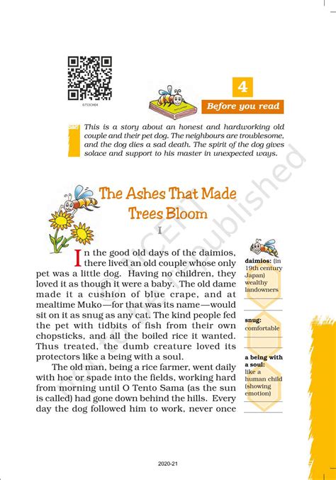 The Ashes That Made Trees Bloom - NCERT Book of Class 7 English Honeycomb