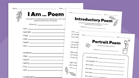 Free Printable "I Am" Poem Template Bundle