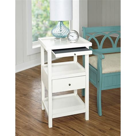White Side Table Shelf at Jerome Cairns blog