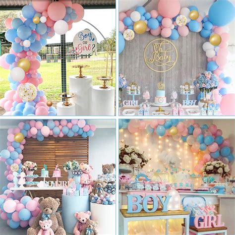 Gender Reveal Decorations, Light Blue Pink Balloons Arch Garland Kit ...