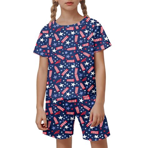 bbyeadc Fourth Of July Pajamas Set for Toddler Girls Breathable ...