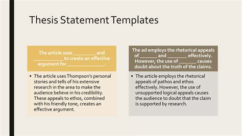 Rhetorical analysis thesis statements ENG 102 | PPTX