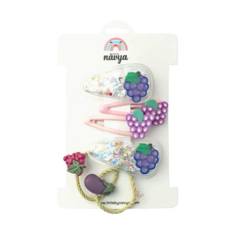 Fruity Obsession Set of 3 Tic Tac hair clips and rubberbands (2-8 years ...