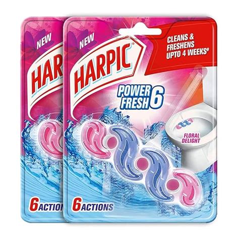Harpic Floral Delight - 35 g Pack of 2 Power Fresh 6 Toilet Cleaner Rim ...