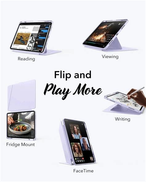 Purple Protective iPad Pro 13 Case 2025 with Pencil Holder | ESR Flip